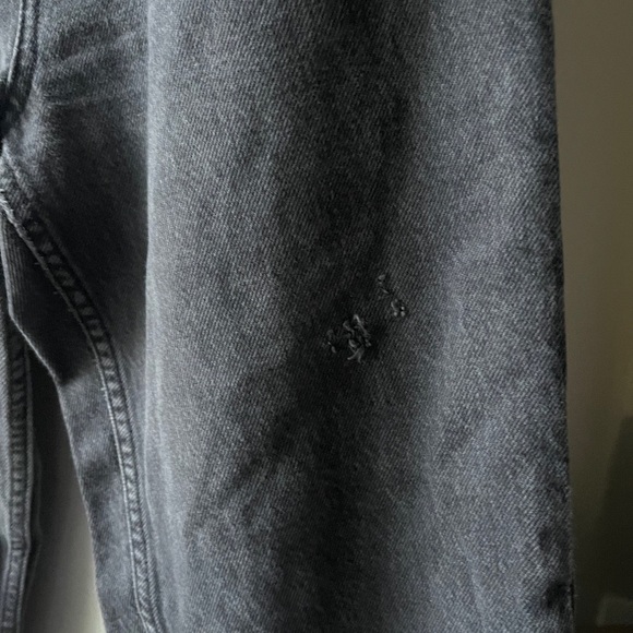 Zara Straight Leg Jean Distressed Black Size 4 - Picture 3 of 5